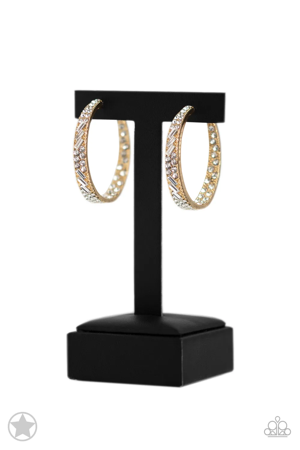 Paparazzi GLITZY By Association Gold Blockbuster Earrings