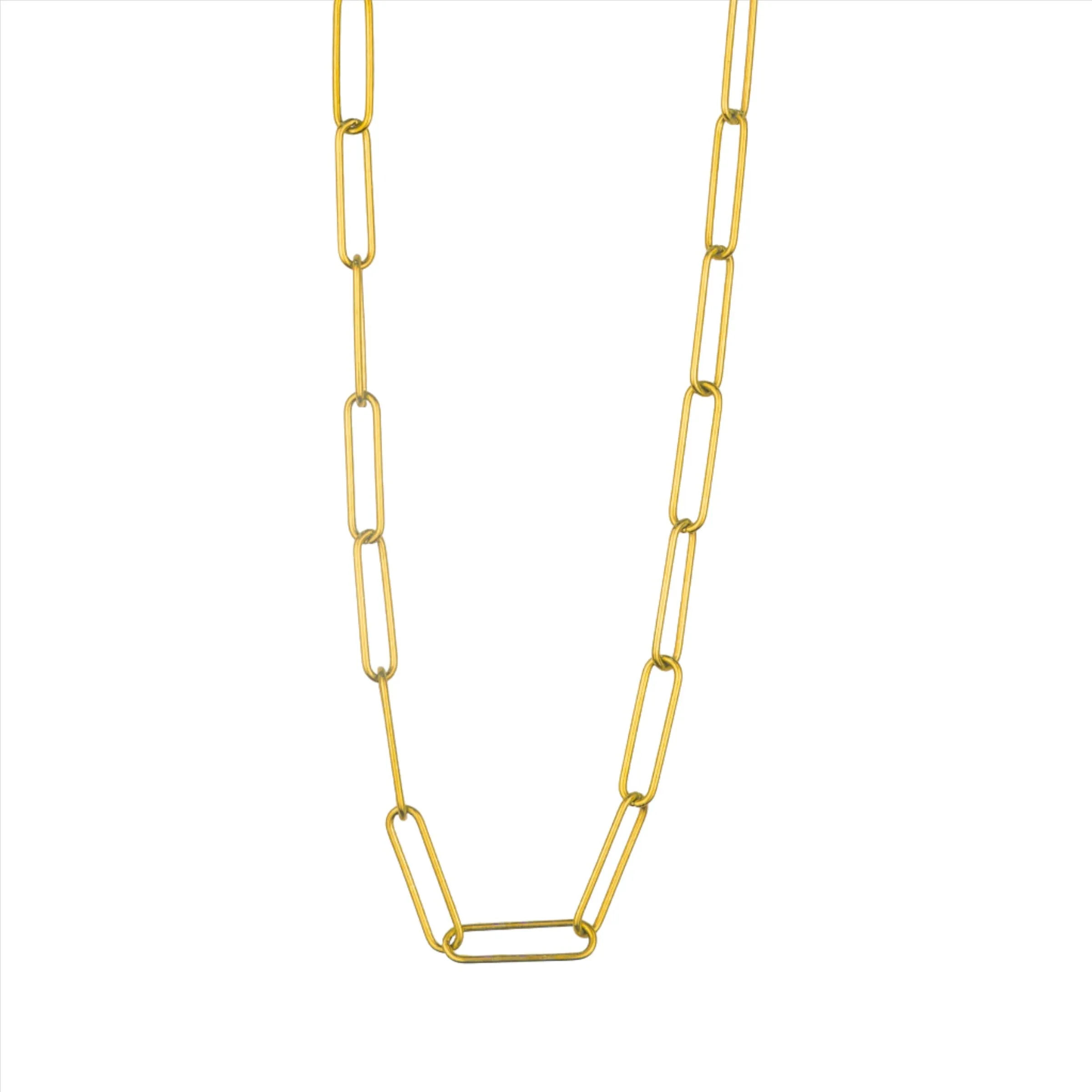 Paper Clip Link Necklace - Gold