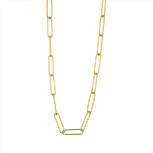 Paper Clip Link Necklace - Gold