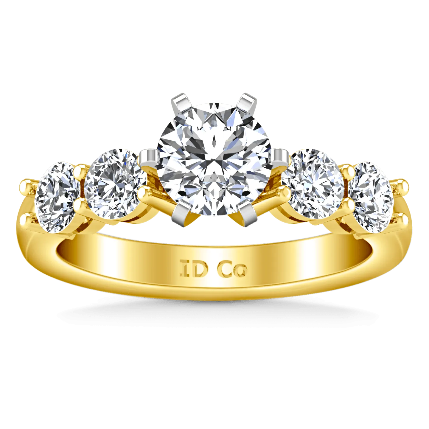 Pave Diamond EngagementRing Journey 14K Yellow Gold