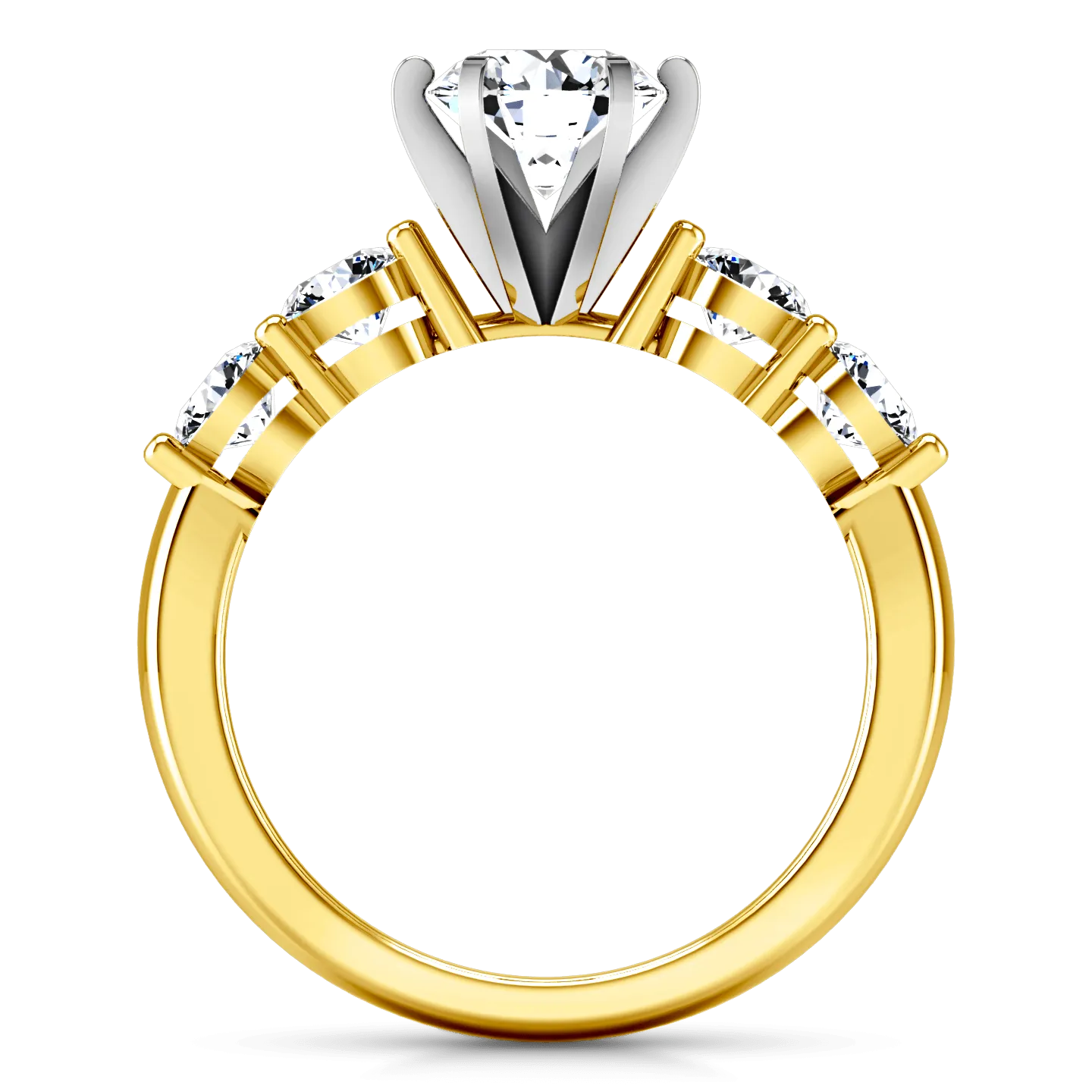 Pave Diamond EngagementRing Journey 14K Yellow Gold