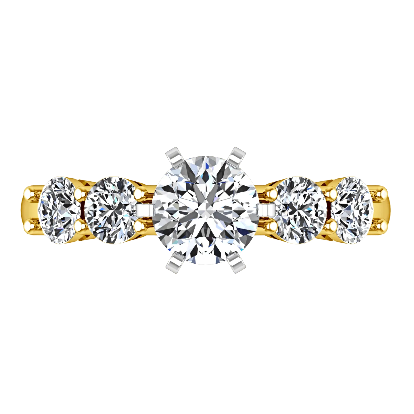 Pave Diamond EngagementRing Journey 14K Yellow Gold