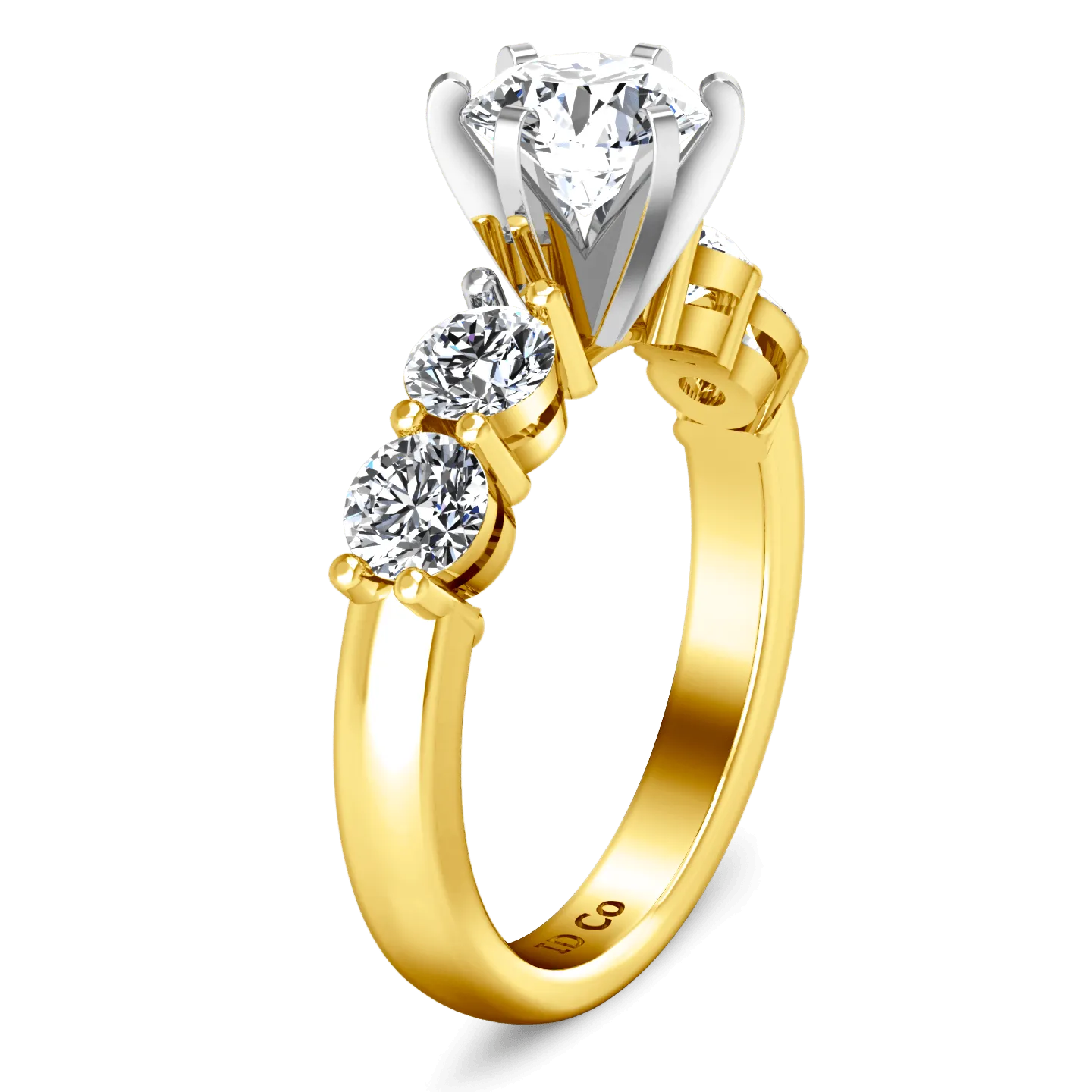 Pave Diamond EngagementRing Journey 14K Yellow Gold