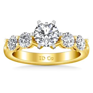 Pave Diamond EngagementRing Journey 14K Yellow Gold