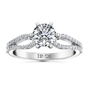 Pave Engagement Ring Tres Jolie 14K White Gold