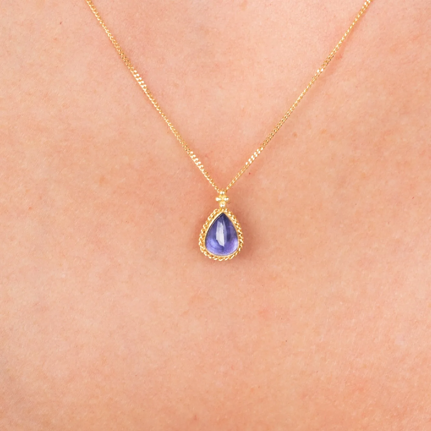 Petite Tanzanite Teardrop Necklace