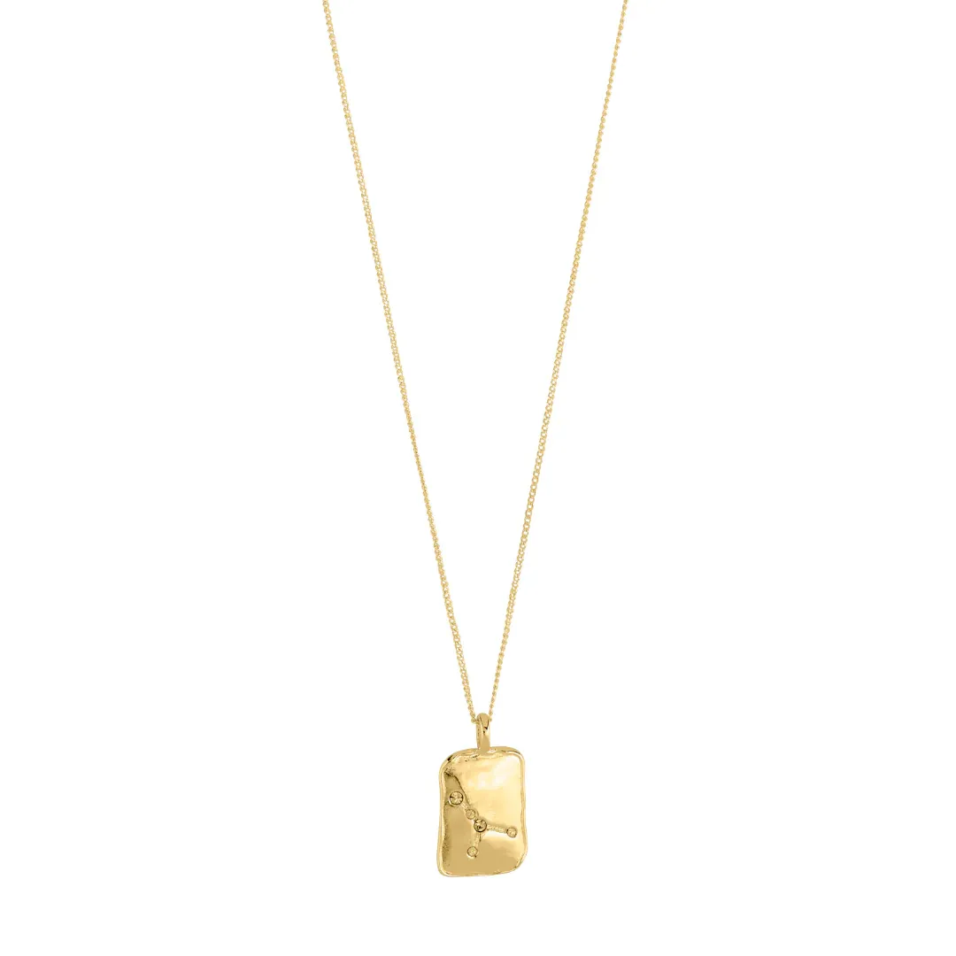Pilgrim Cancer Recycled Zodiac Necklace - Gold