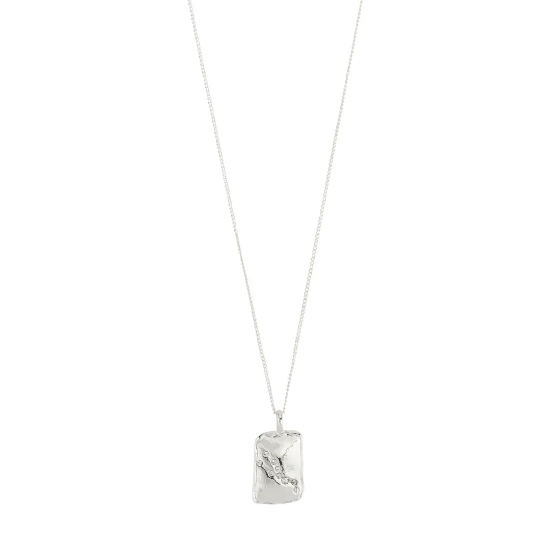 Pilgrim Taurus Recycled Zodiac Necklace - Silver