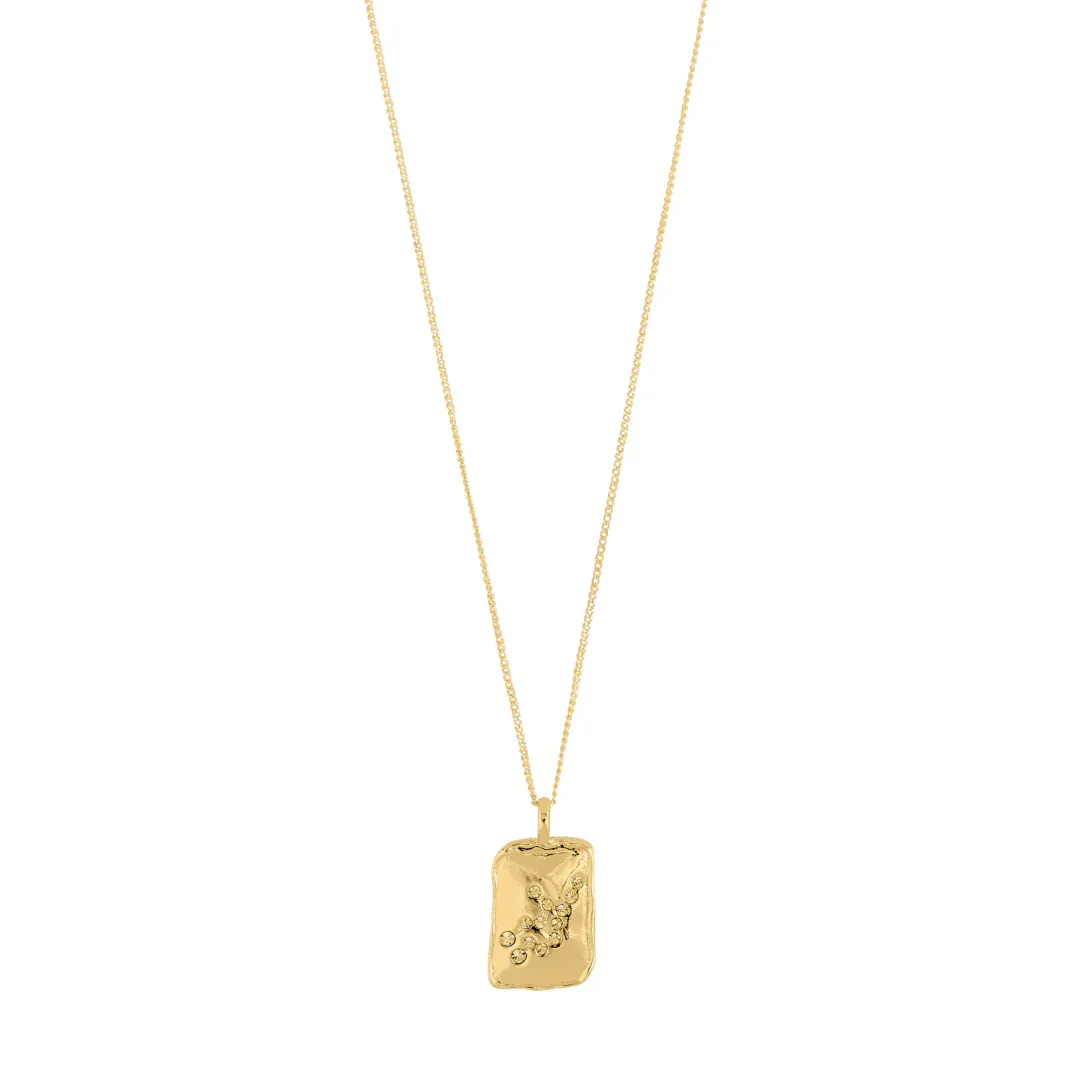 Pilgrim Virgo Recycled Zodiac Necklace - Gold