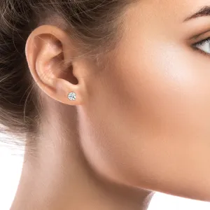Platinum 3-prong Round Brilliant Diamond Stud Earrings (1 Ct. T.w., Si1-si2 Clarity, J-k Color)