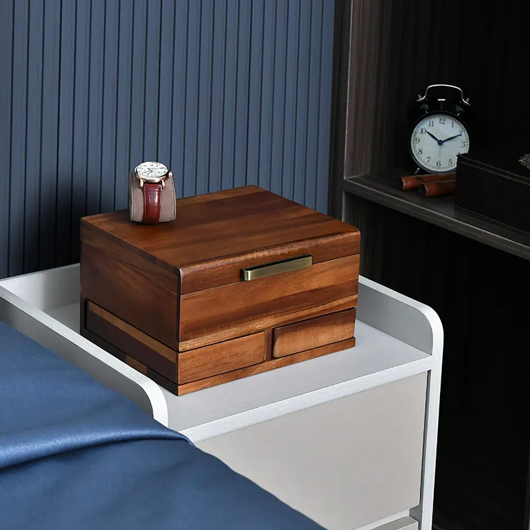 Premium Walnut Finish Jewelry Box