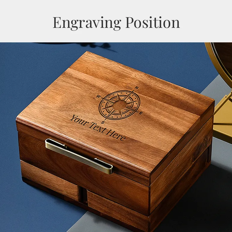 Premium Walnut Finish Jewelry Box