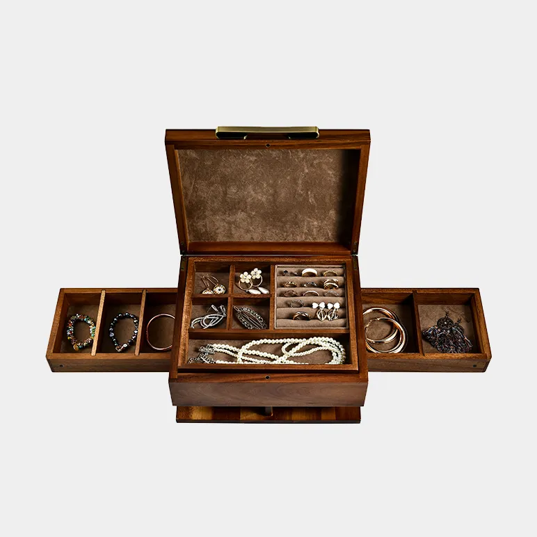 Premium Walnut Finish Jewelry Box