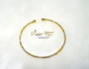 Prestige Applause 3 pcs Gold Plated Cuff Bangles Bracelet, Cuff Bracelet, Open Bangle, Two Tone Colour Bangle, Wedding Bride Jewellery