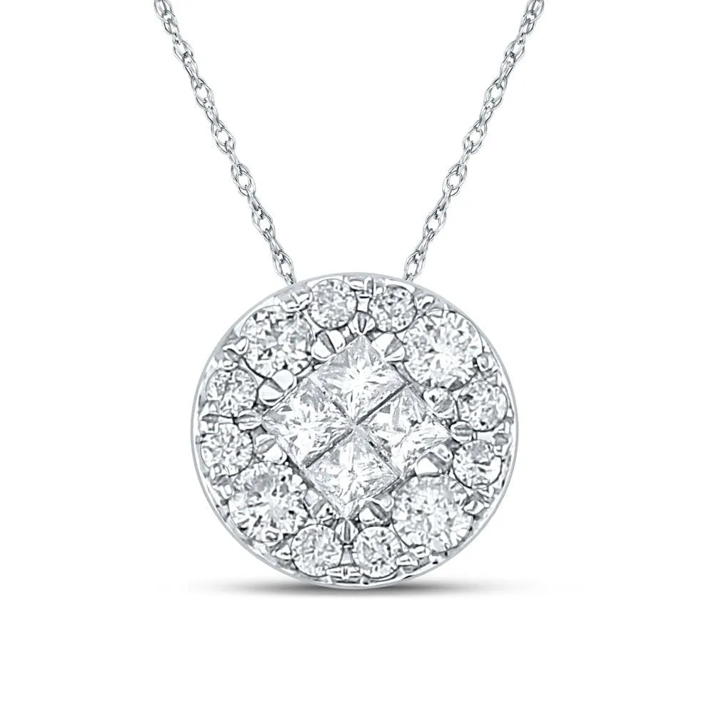 Princess Brilliance Diamond Cluster Pendant