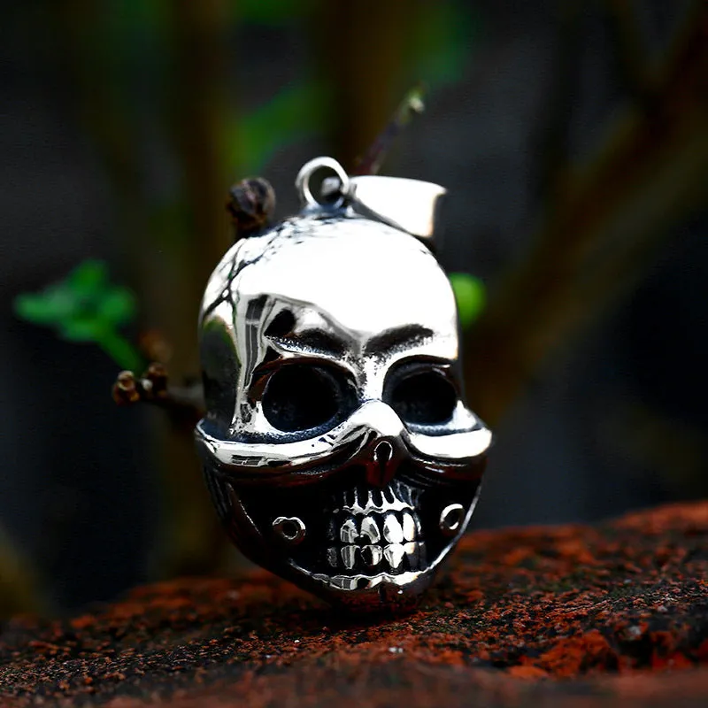 Punk-Inspired Clown Skull Pendant in Titanium Steel for Men - Wholesale Stainless Steel Accessories