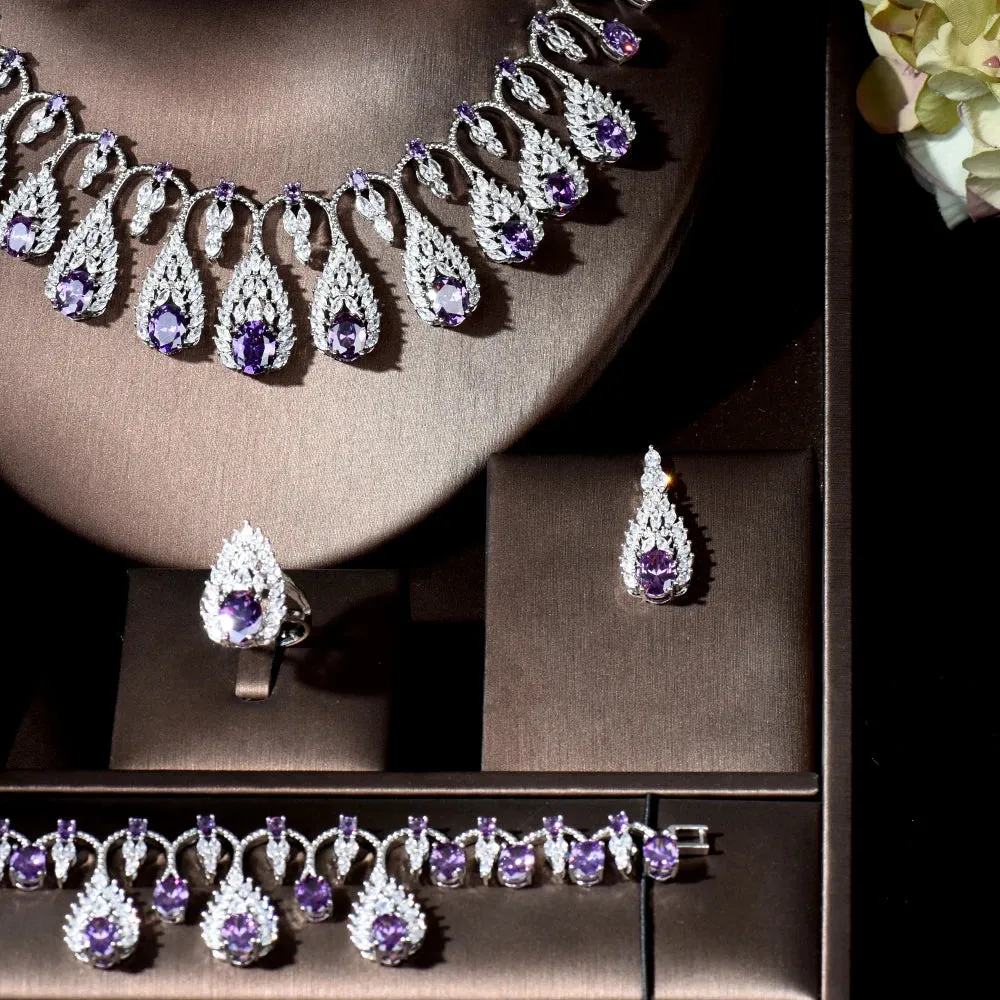 Purple Necklace & Earring Set