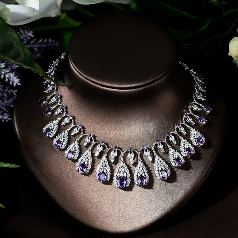 Purple Necklace & Earring Set