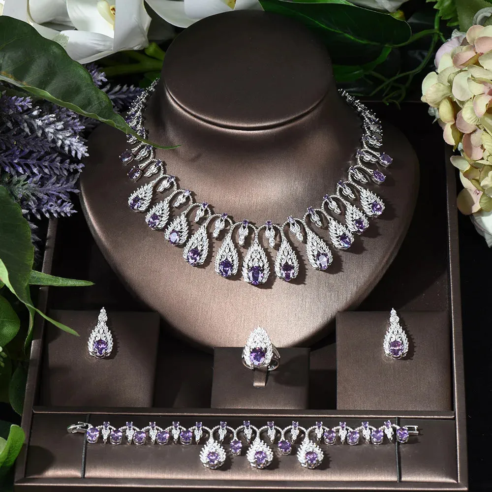 Purple Necklace & Earring Set