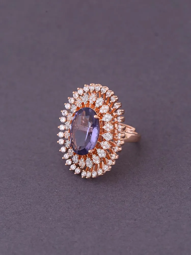 Purple Sylvie Zirconia Ring
