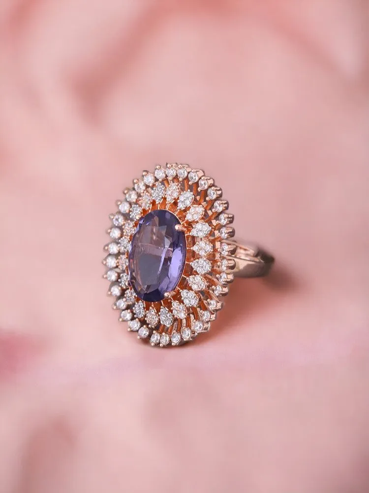 Purple Sylvie Zirconia Ring