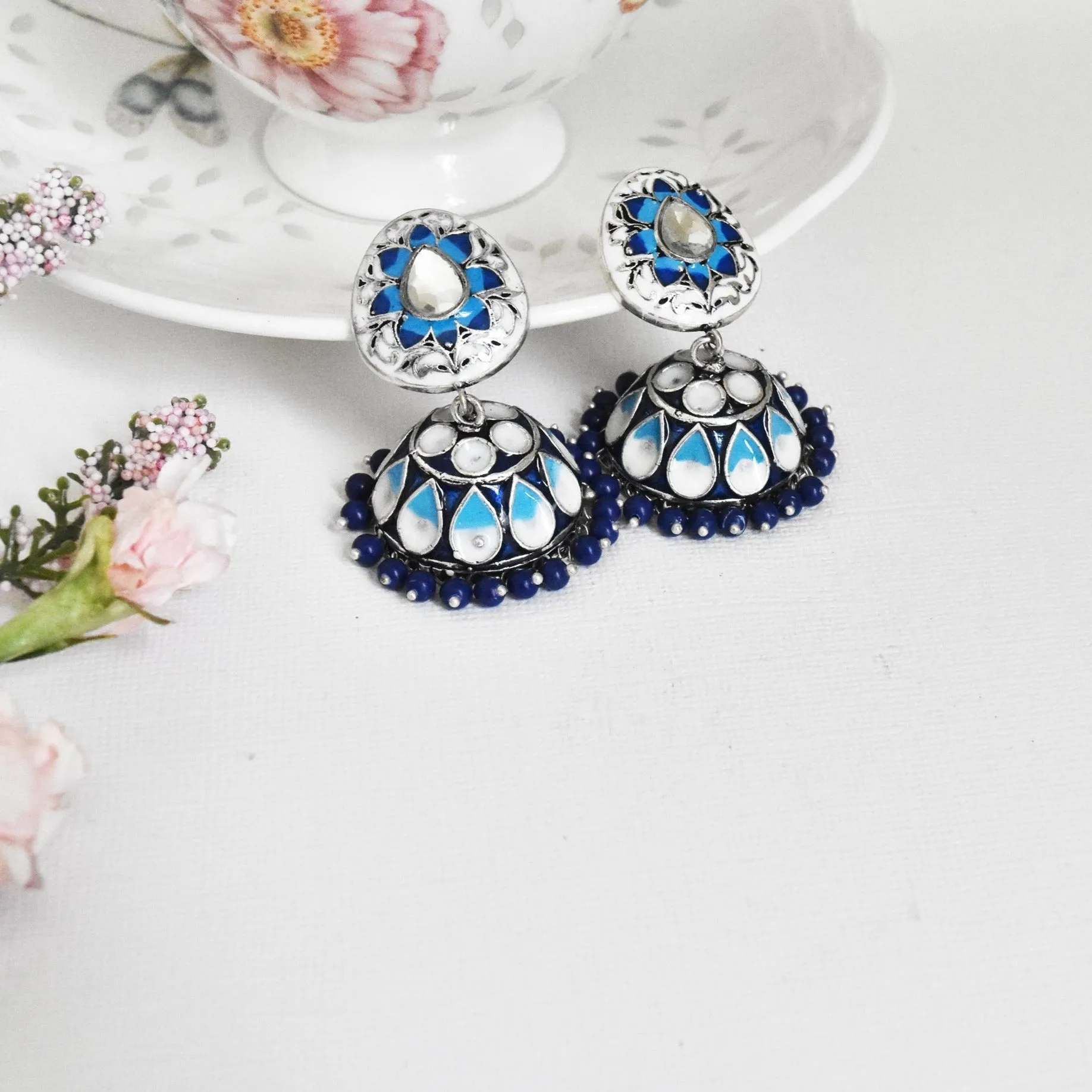 Pushpa Meenakari Earrings