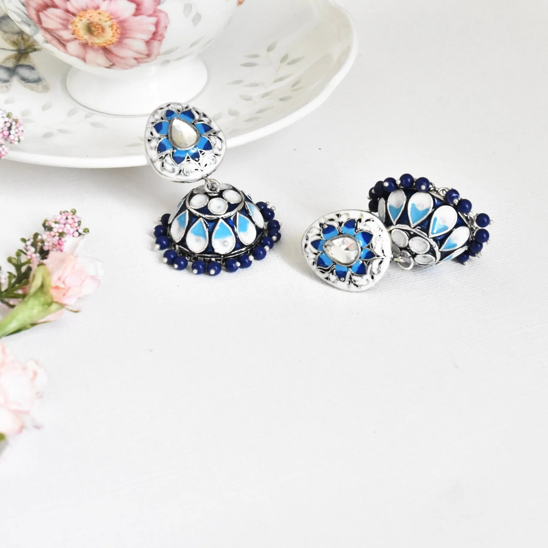 Pushpa Meenakari Earrings