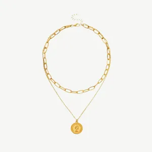 Queen Elizabeth II Tribute Layered Chain Necklace