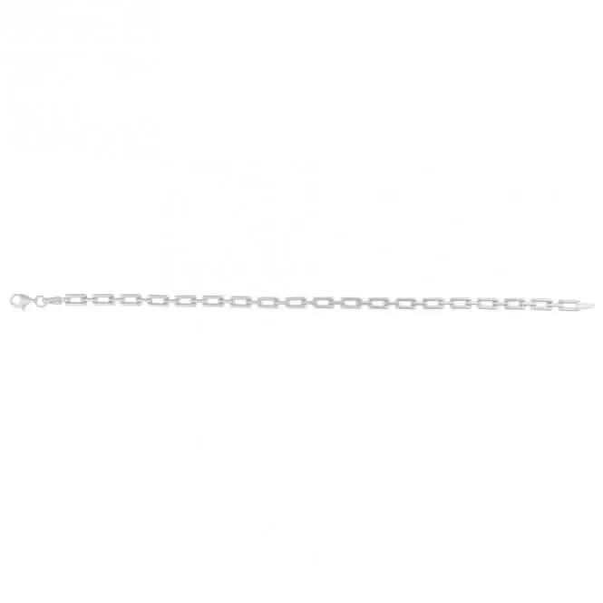 Rectangle Link 9ct White Gold Bracelet GB521