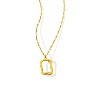 Rectangle Pendant Necklace - Stainless Steel