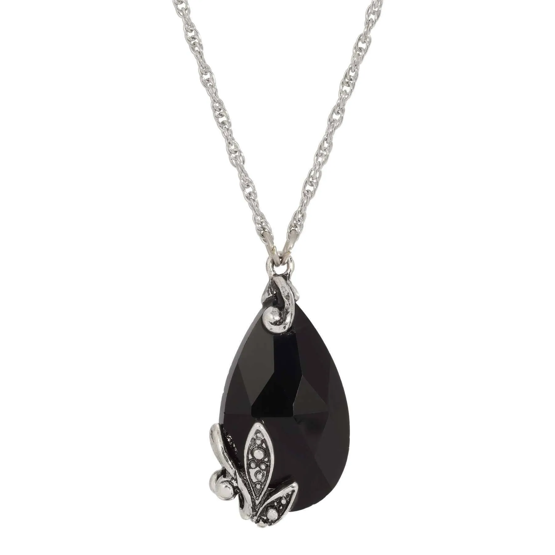 Regency Regal Teardrop Crystal Pendant Necklace 15"   3" Extender