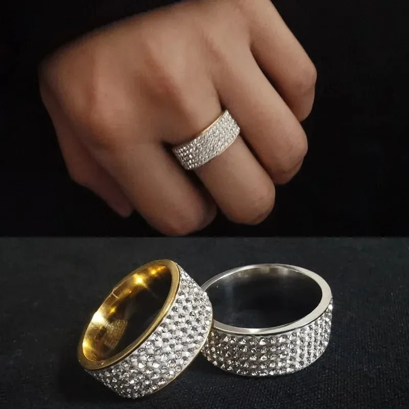 Rhinestone Crystal Geometric Ring