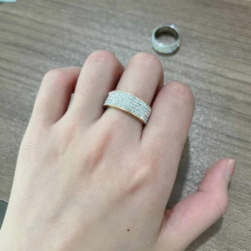 Rhinestone Crystal Geometric Ring