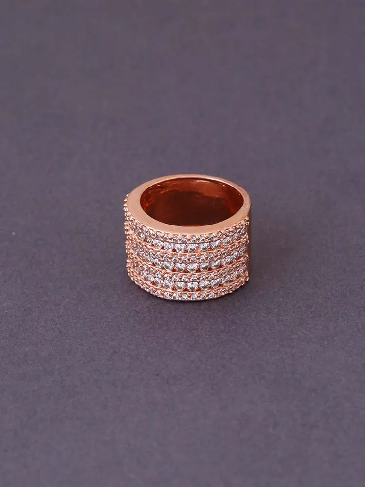 Rose Gold Alencier Zirconia Ring