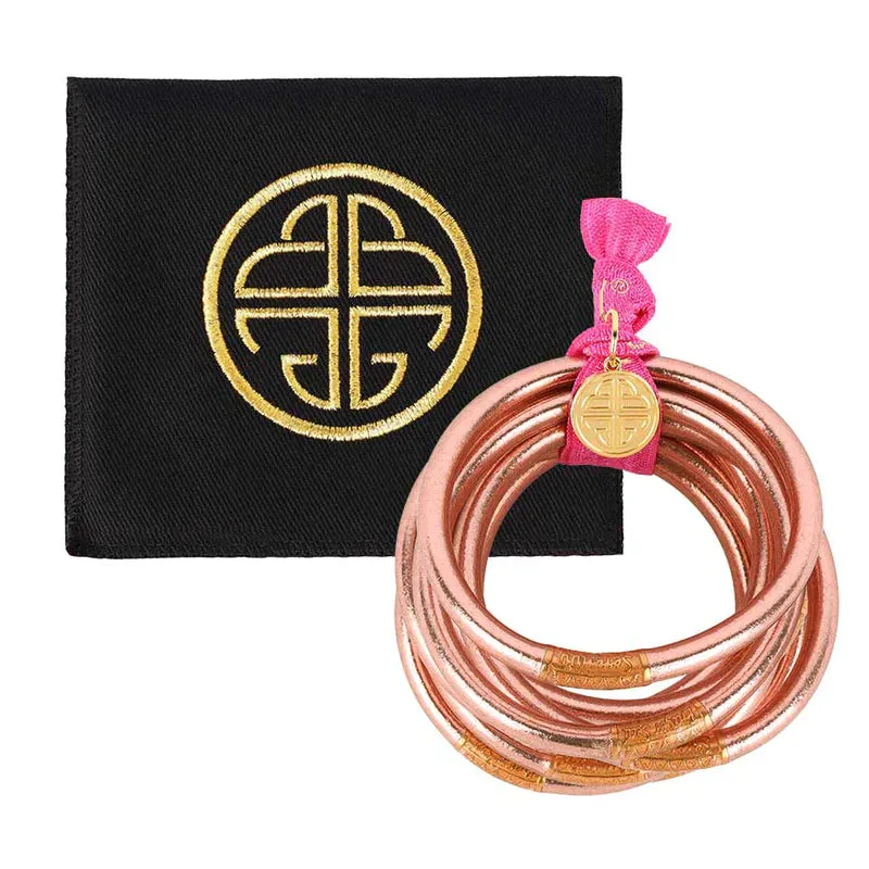 Rose Gold BuDha All Weather Bangle Set