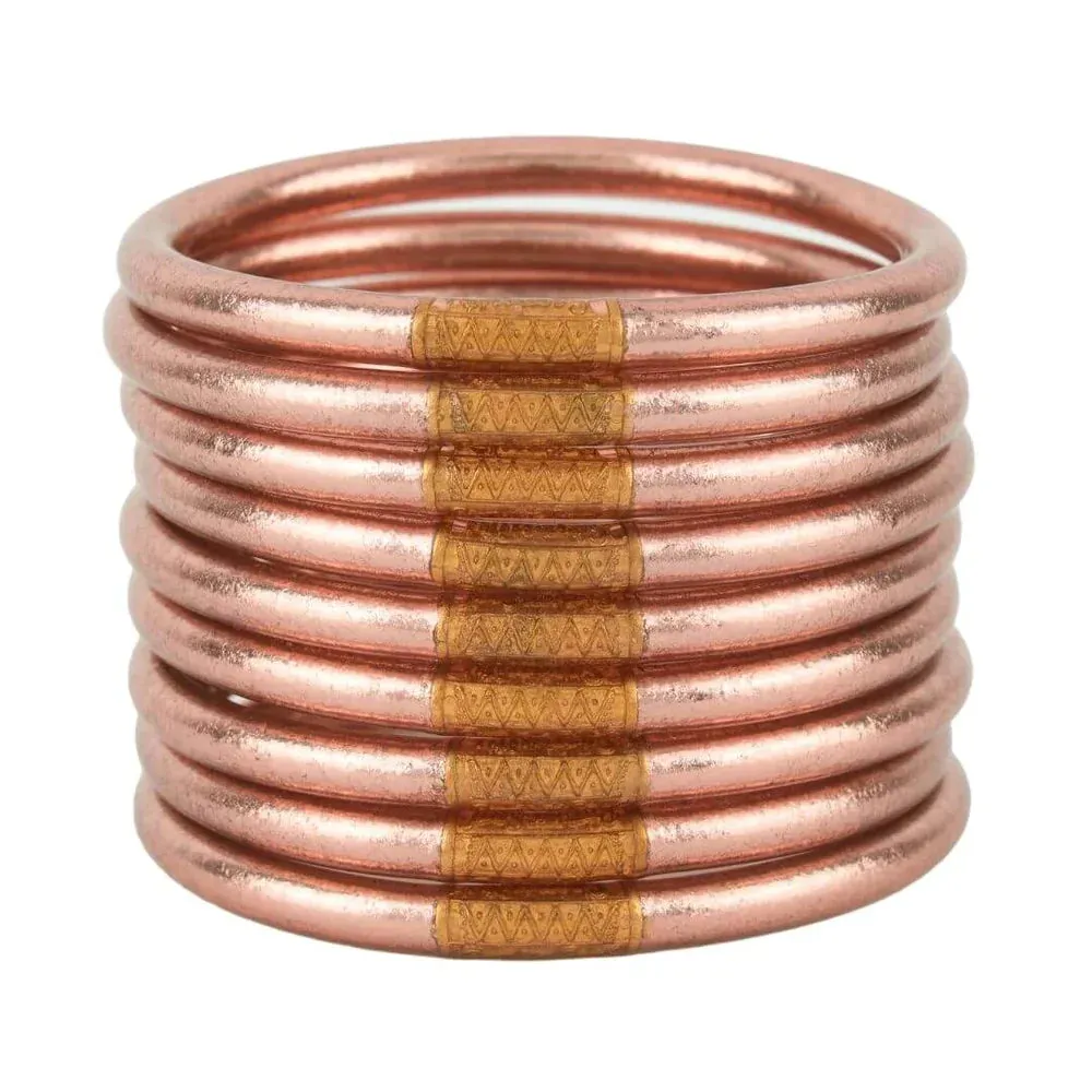 Rose Gold BuDha All Weather Bangle Set