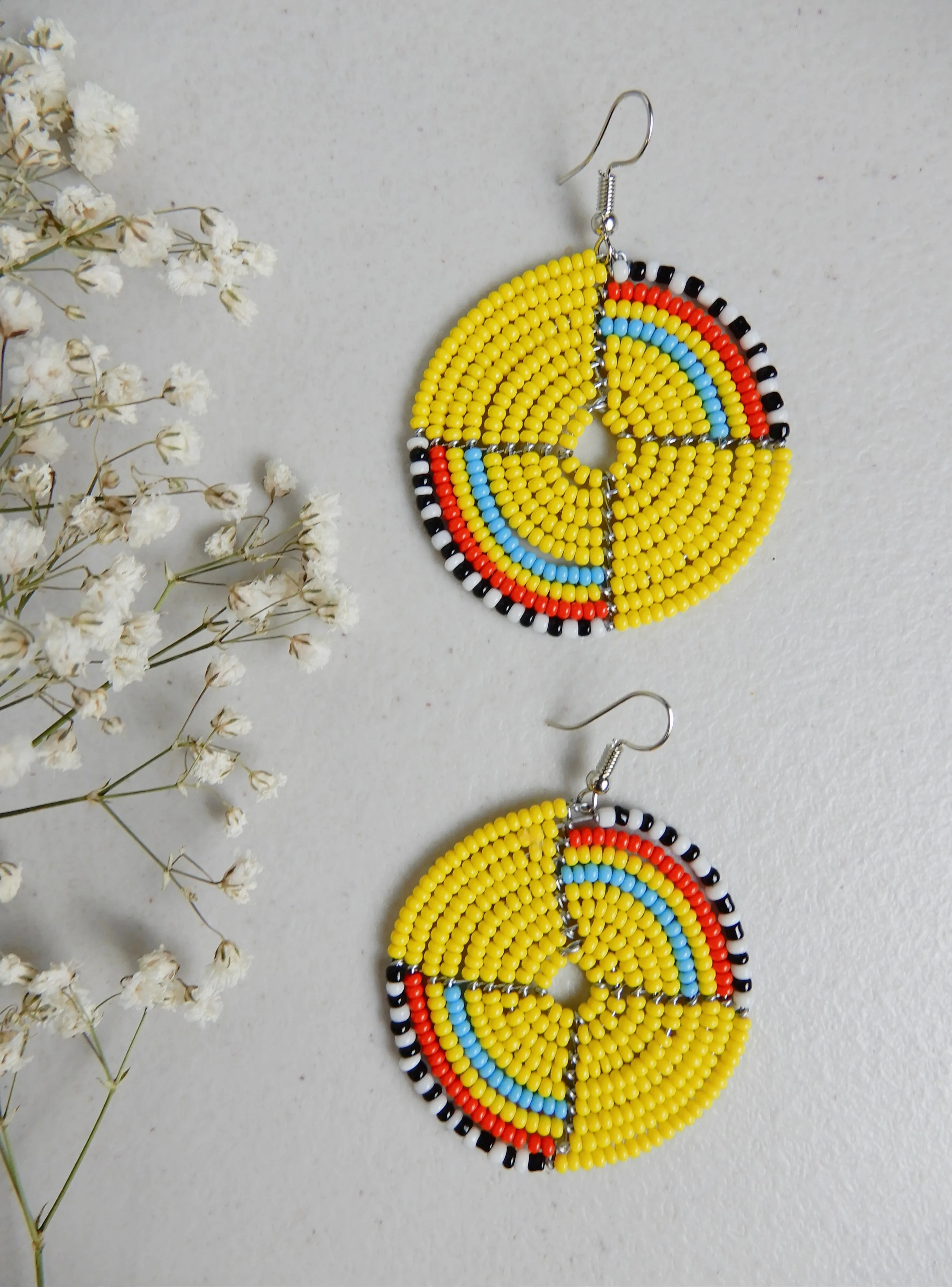 Round Beaded Earrings