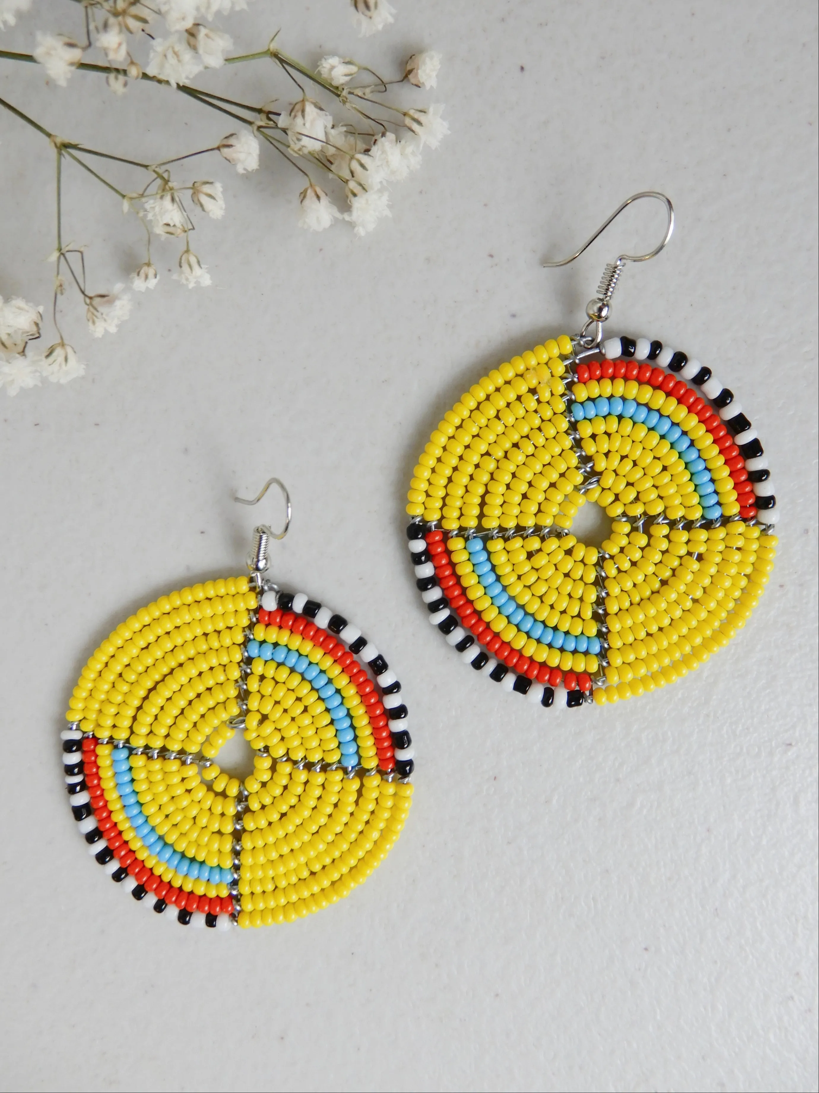 Round Beaded Earrings