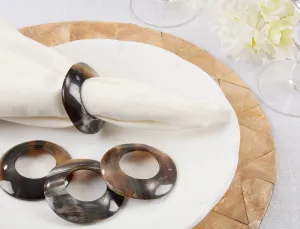 Round Horn Napkin Rings - Set of 4