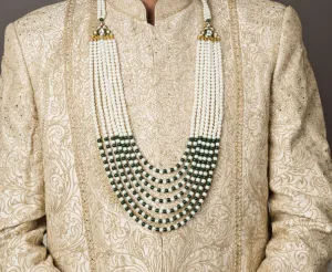 Royal Green Kundan Groom Mala