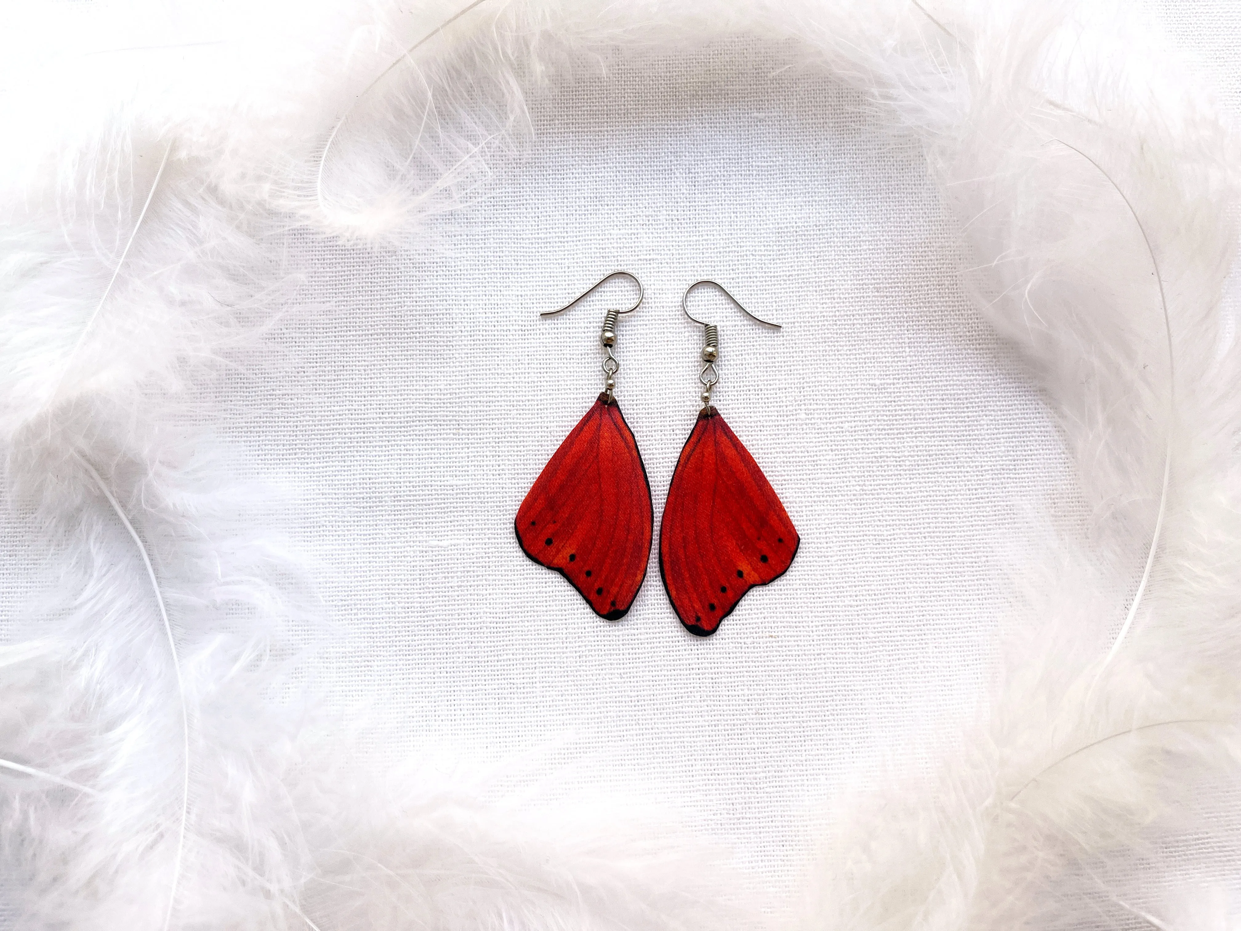 Ruby Red Butterfly Wing Earrings Perfect Gift For Anyone Who Love Butterflies