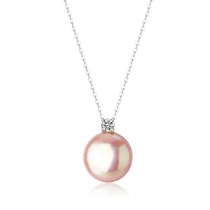Sasha Pink Coin Baroque Pearl Stud Pendant Necklace