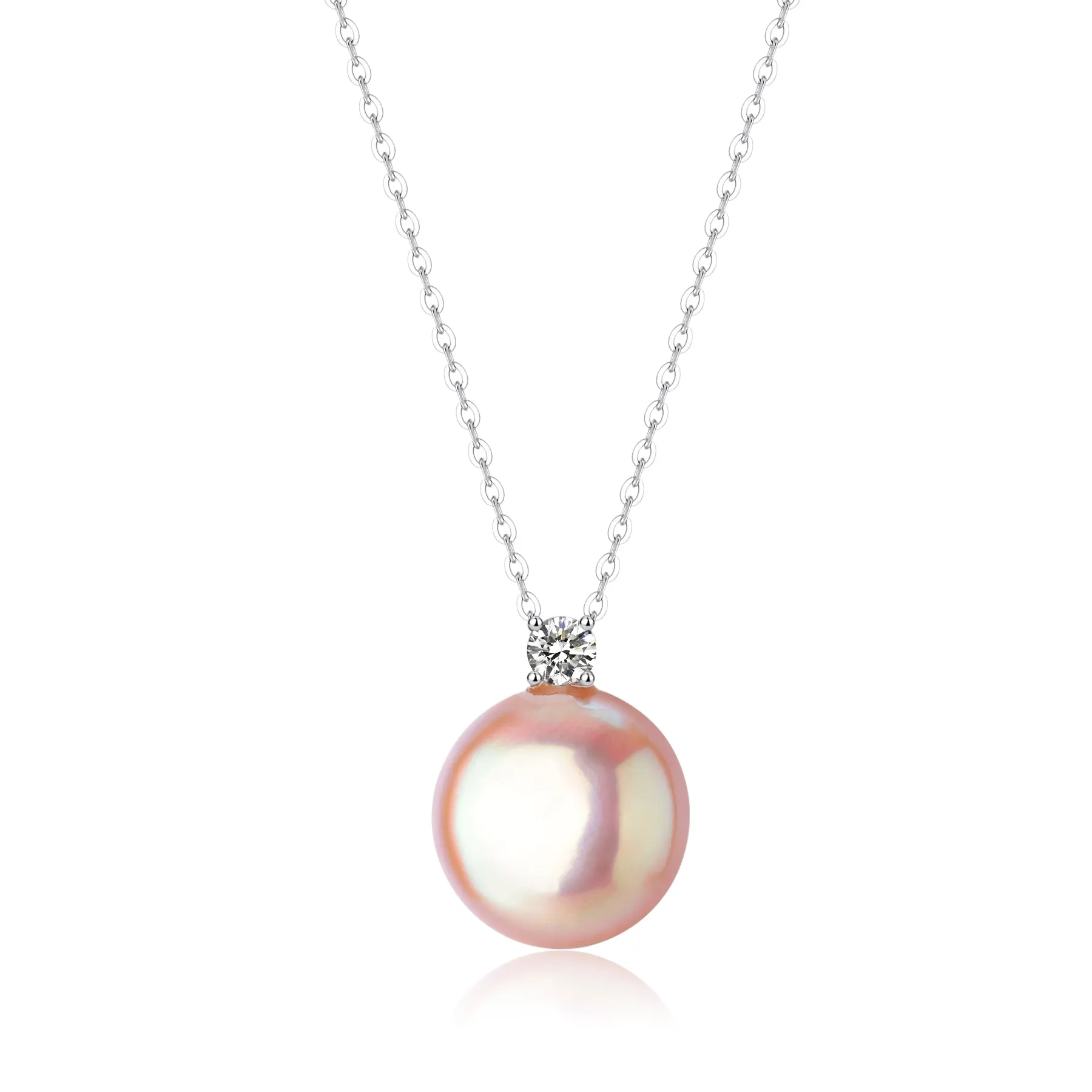 Sasha Pink Coin Baroque Pearl Stud Pendant Necklace
