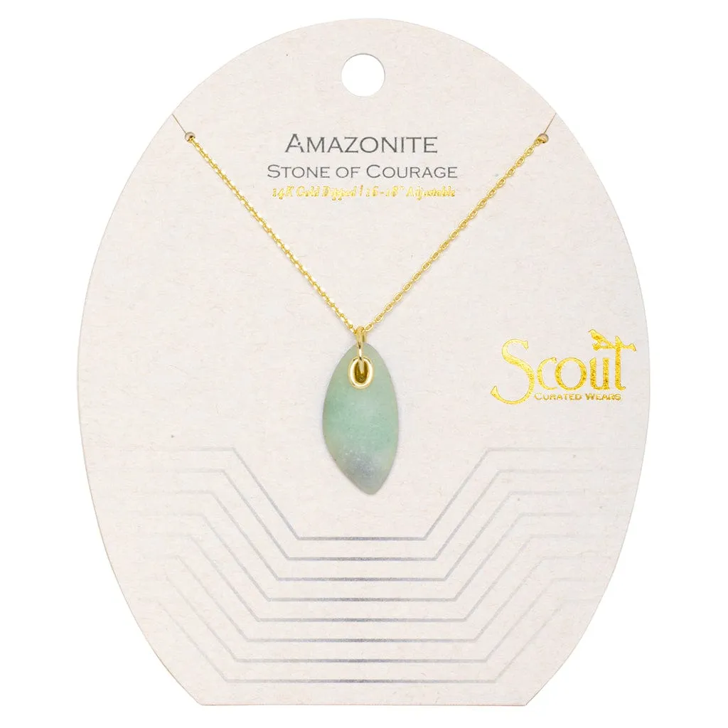 Scout Organic Stone Necklace Amazonite/Gold