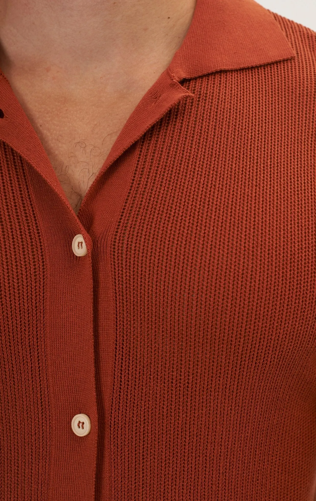 See Through Button Down Mesh Top - Tile