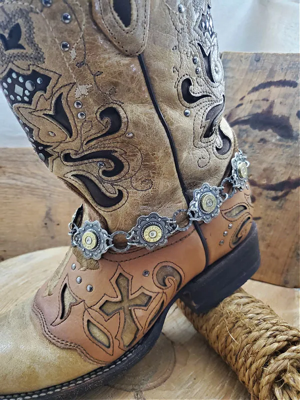 Silver Concho Style Bullet Boot Bracelet