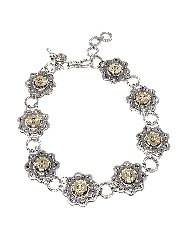 Silver Concho Style Bullet Boot Bracelet