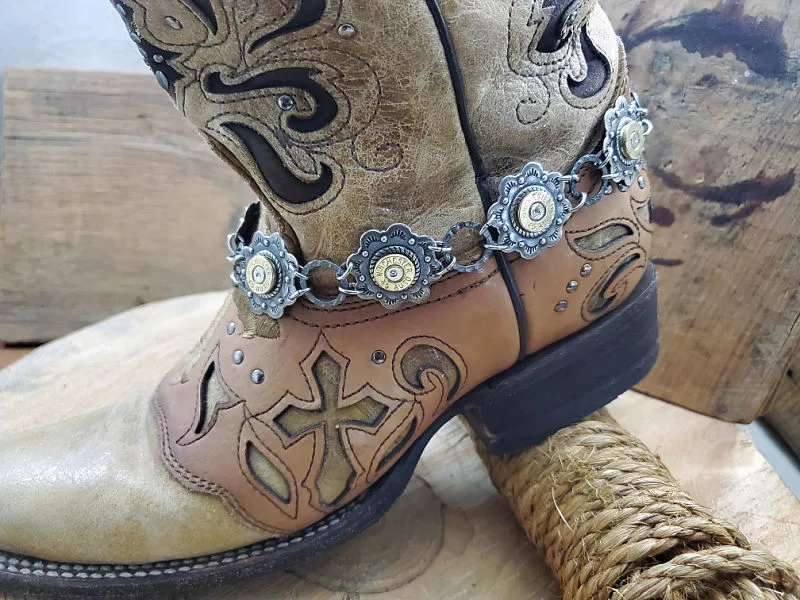 Silver Concho Style Bullet Boot Bracelet