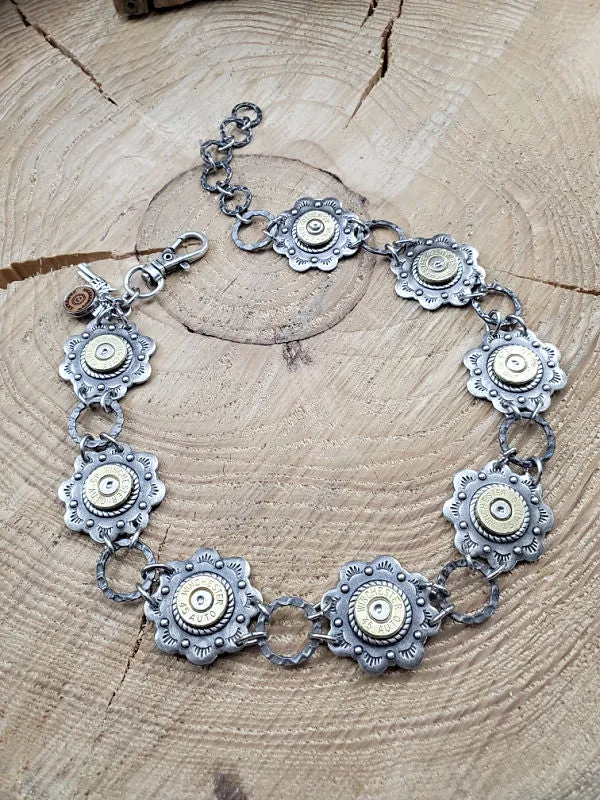 Silver Concho Style Bullet Boot Bracelet