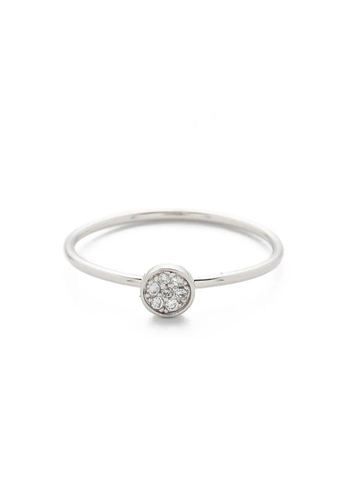 Silver Cubic Zirconia Disc Ring